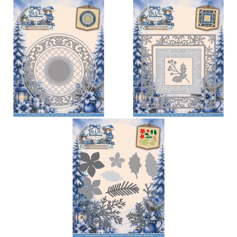 Kraft Box Candle - Cetakan pemotong logam kerajinan Blue Christmas