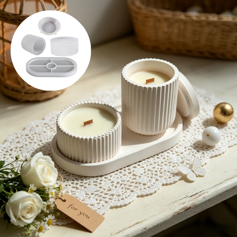 Kraft Box Candle - set cetakan silikon, 4 kotak penyimpanan