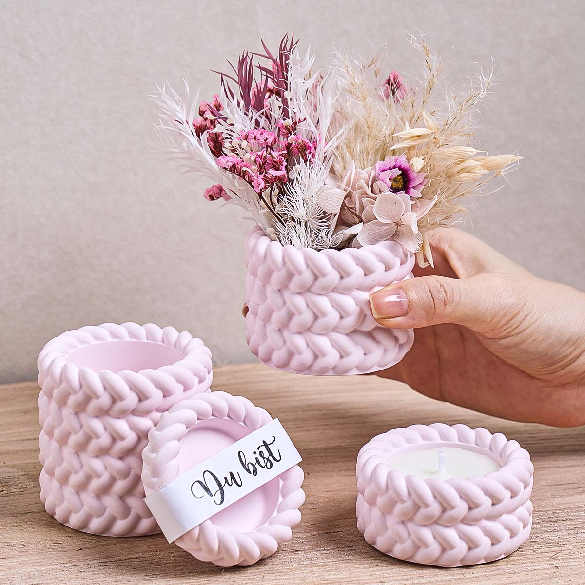 Kraft Box Candle - Cetakan Lilin Silikon Bentuk Toples Anyaman