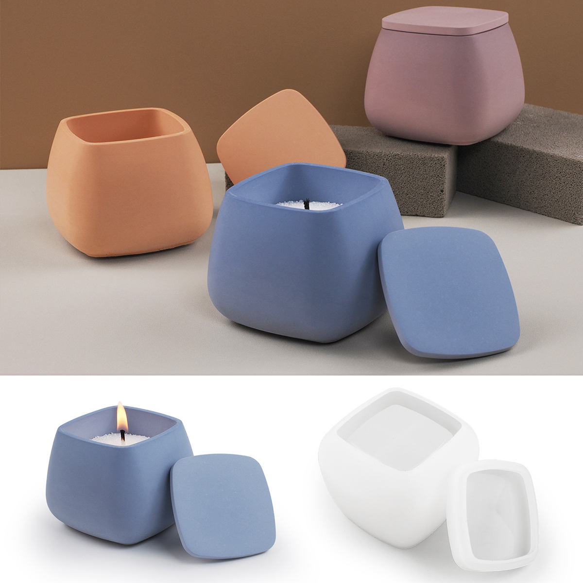 Stoples lilin persegi cetakan  - Kraft Box Candle ulasan dan harga